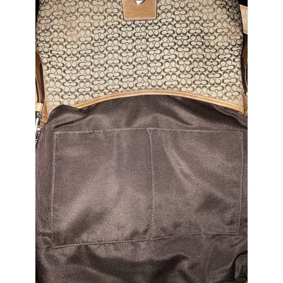 Coach Vintage Crossbody Bag Canvas Leather Trim Brown Beige - Picture 12 of 15